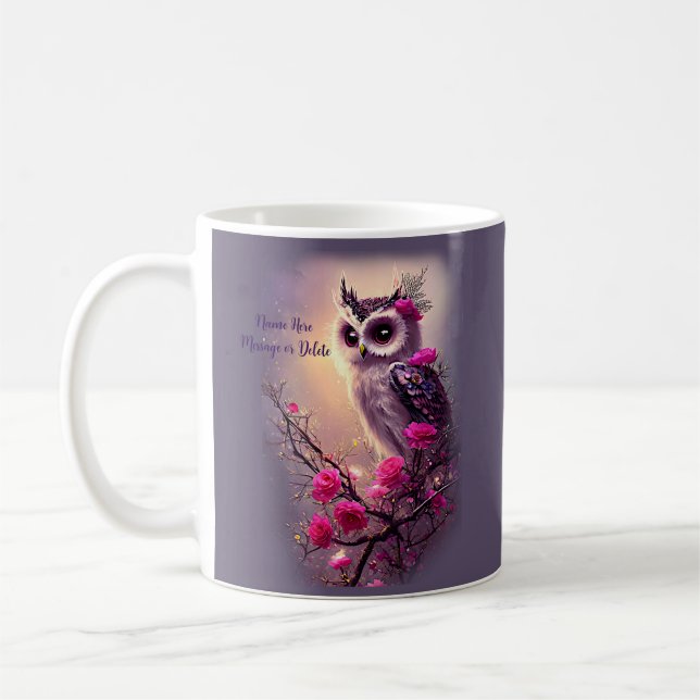 Taza De Café Flores púrpura y rosa (Izquierda)