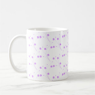 Taza De Café Flores púrpuras de lino, impresión floral pastel p