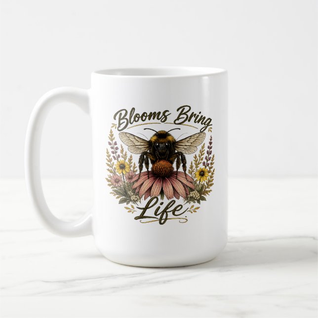 Taza De Café Flores que Traen Vida (Izquierda)
