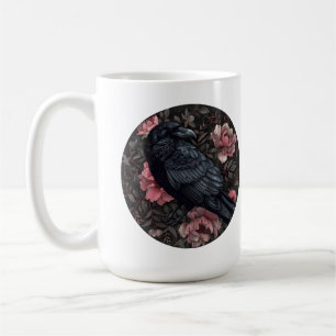 Taza De Café Flores raven gótica vintage
