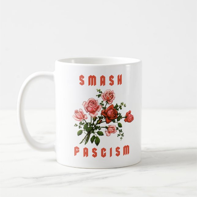 Taza De Café Flores retro - Rompe el fascismo (Izquierda)