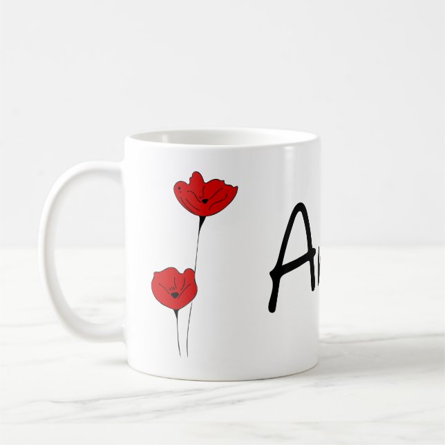 Taza De Café Flores rojas Anne (Izquierda)