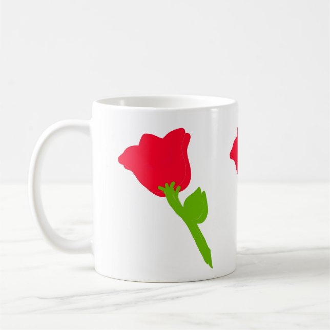 Taza De Café flores rojas de barro floral (Izquierda)