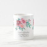 Taza De Café Flores rojas y rosas delgadas<br><div class="desc">Hermoso y delicado ramo de flores de rosas rojas y rosas con una cita de Henry Ward Beecher. Un hermoso regalo para el primer propietario de casa o para un regalo de bienvenida o de dama de honor</div>