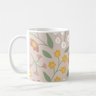 Taza De Café Flores Románticas Bonitas Florales Boho Color Past