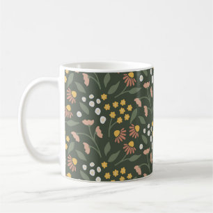 Taza De Café Flores románticas femeninas lindas florales boho e