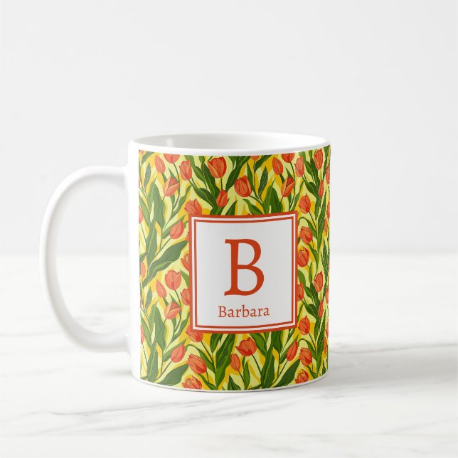 Taza De Café Flores románticas personalizadas de primavera para (Izquierda)
