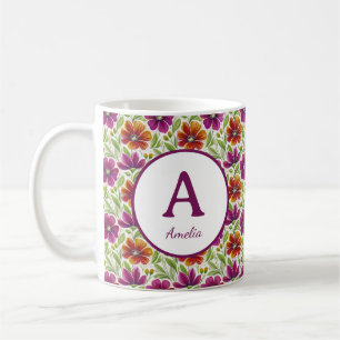 Taza De Café Flores románticas personalizadas de primavera para