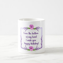 Taza De Café Flores románticas tulipanes cumpleaños Minimalista