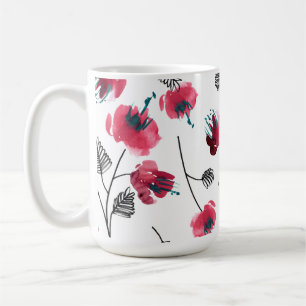 Taza De Café Flores rosa florales envueltas