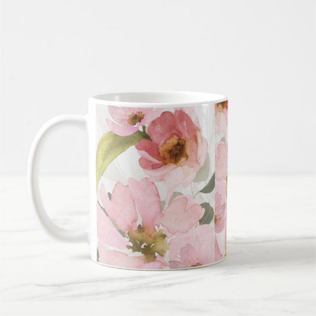 Taza De Café flores rosadas (Izquierda)