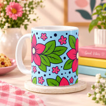 Flores rosadas con pétalos audaces y hojas verdes