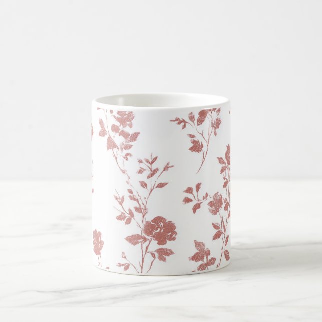 Taza De Café Flores Rosadas Rosa (Centro)