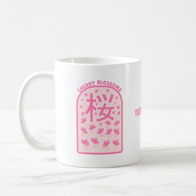 Taza De Café Flores rosas de cerezo en flor Japón (Izquierda)
