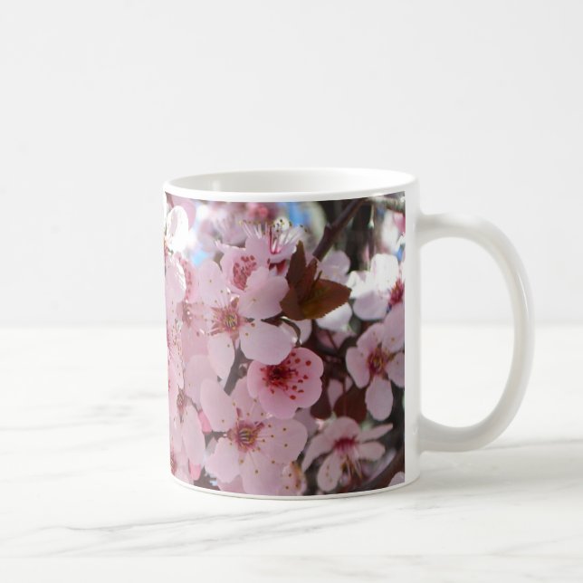 Taza De Café Flores rosas en el árbol floreciente ornamental (Derecha)