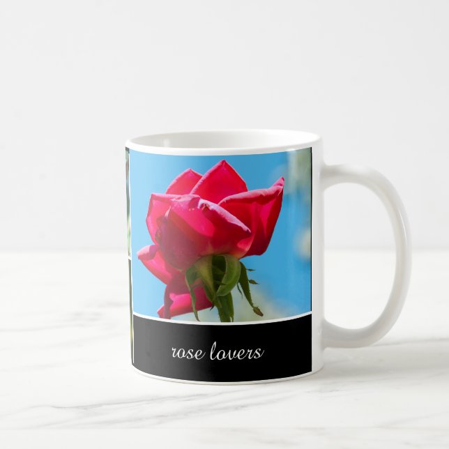 Taza De Café flores Rosas - personalizadas (Derecha)