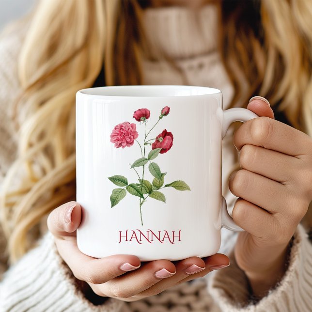Taza De Café Flores rosas rojas de junio, mes de nacimiento (Subido por el creador)