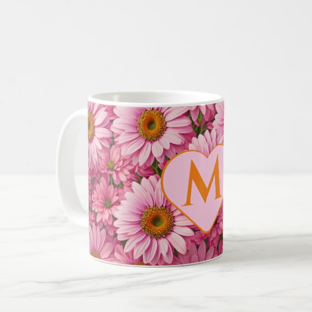 Taza De Café Flores rosas rosadas florales de primavera rosada (Anverso izquierdo)