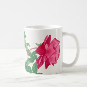 Taza De Café Flores Rosas rosadas y pálidas Naranjas