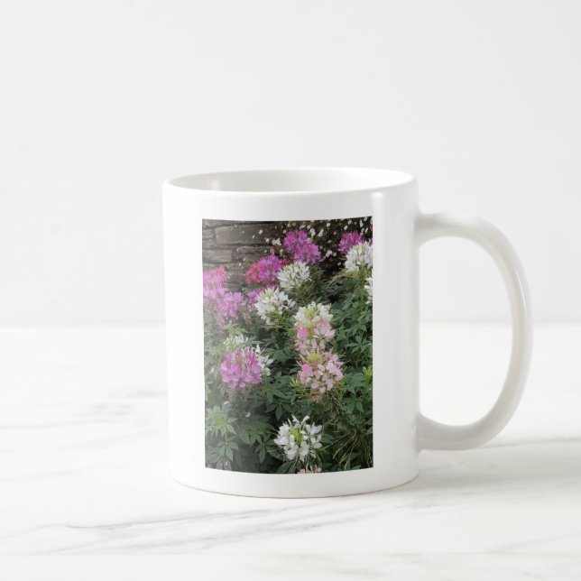 Taza De Café Flores rosas y blancas (Derecha)