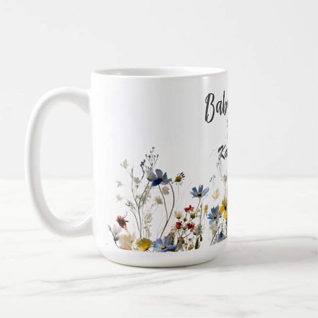 Taza De Café Flores salvajes Boho Baby Shower botánico (Izquierda)