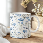 Taza De Café Flores salvajes de color azul marino<br><div class="desc">Disfruta de tu bebida favorita con estilo con el "maridaje acuático azul marino Wildflowers Coffee Mug." Esta encantadora taza exhibe un delicado diseño acuático con adornos azul marino y flores silvestres, creando una estética serena y elegante. El intrincado patrón floral envuelve la taza, ofreciendo una belleza sofisticada pero subestimada, perfecta...</div>