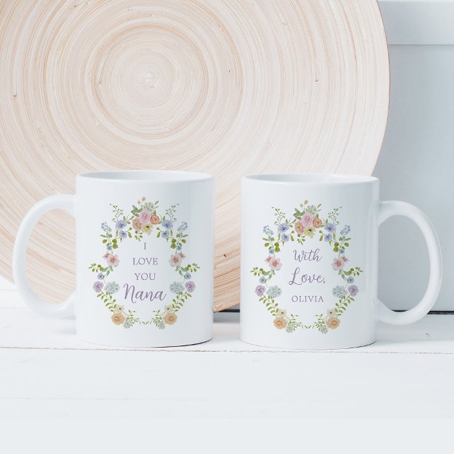 Taza De Café Flores salvajes de primavera de bonito | Ama Nana (Subido por el creador)