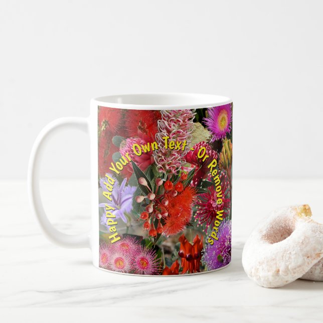 Taza De Café Flores salvajes nativas australianas (Con donut)