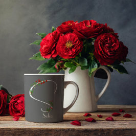 Taza De Café Flores silvestres color de agua monograma paro de 