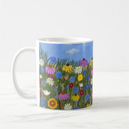 Taza De Café Flores silvestres con margaritas clásico