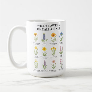 Taza De Café Flores silvestres de California - Illu de acuarela