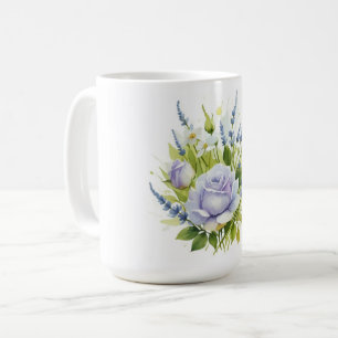 Taza De Café Flores silvestres de lavadora acuarela
