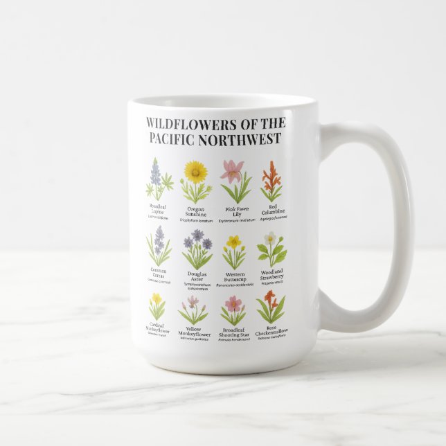 Taza De Café Flores silvestres del noroeste del Pacífico - Esti (Derecha)