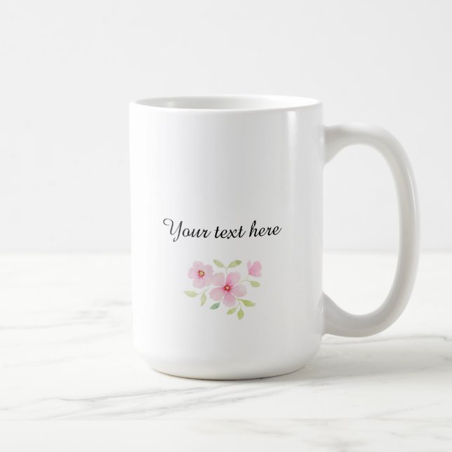 Taza De Café Flores silvestres delicadas acuarelas (Derecha)