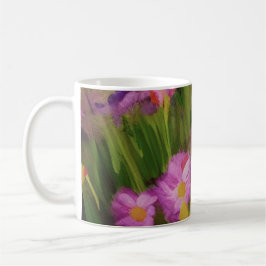 Taza De Café Flores Silvestres En El Agua Dusk Watercolor Flora