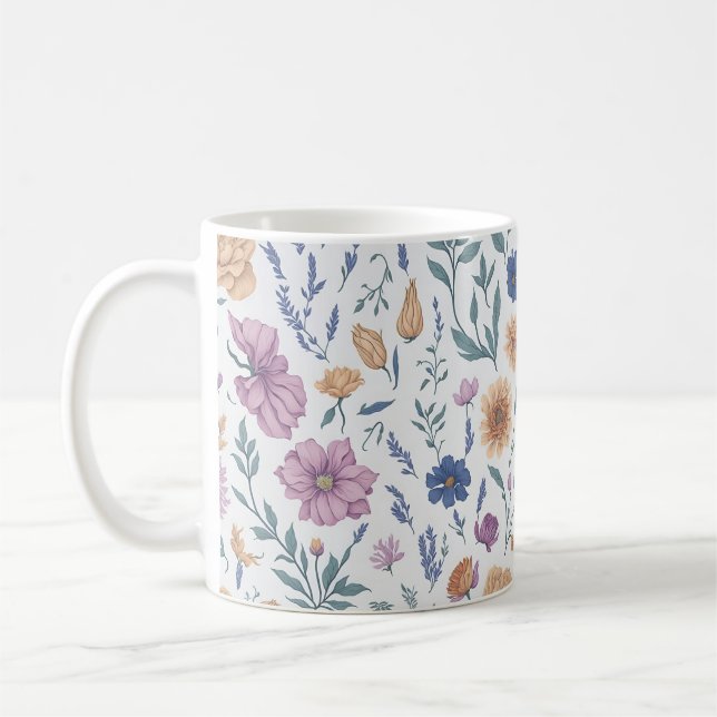 Taza De Café Flores silvestres - encanto rústico (Izquierda)