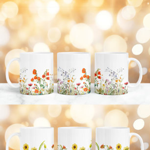 Taza De Café Flores silvestres Floral, Jardín Botánico, Gif col