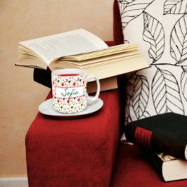 Taza De Café Flores silvestres patrón de la amapola roja