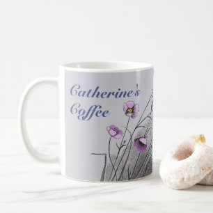 Taza De Café Flores silvestres y mariposa