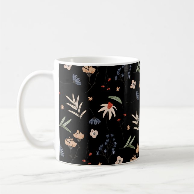Taza De Café Flores simples de acuarela 1 (Izquierda)