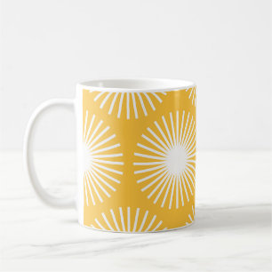 Taza De Café Flores simples: diseño escandinavo sin costuras.