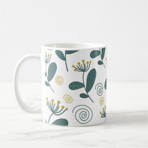 Taza De Café Flores sin foco en un estilo escandinavo.