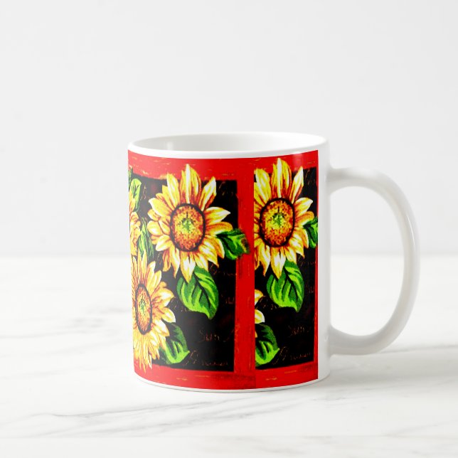 Taza De Café Flores solares descabelladas (Derecha)