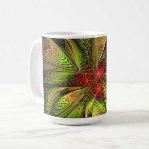 Taza De Café Flores suaves y tiernas fantasía fractal