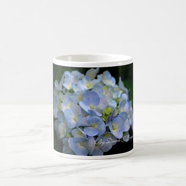 Taza De Café Flores Taza-Azules del hydrangea (Centro)