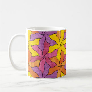 Taza De Café Flores Tesselladas de vidrio templado