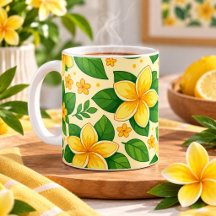 Flores Tropicales Amarillas con Hojas Verdes Lujur