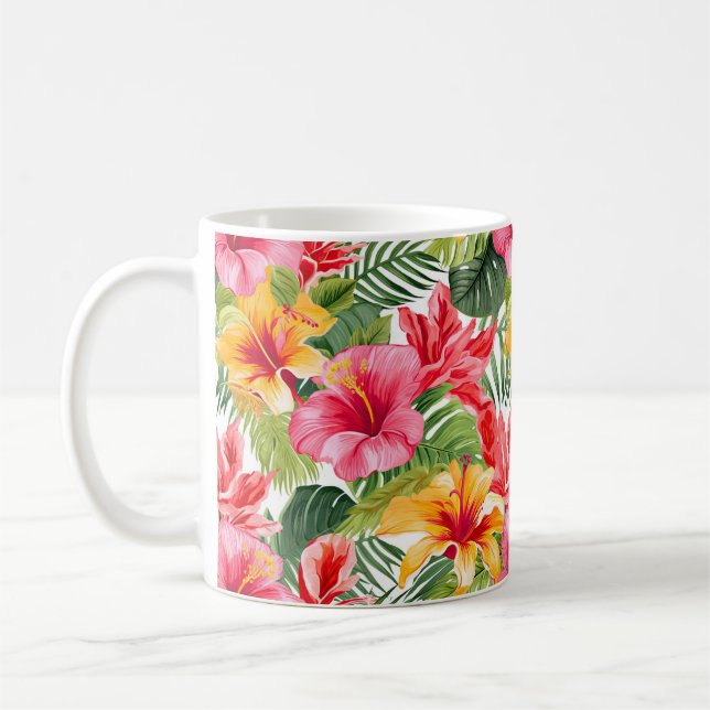 Taza De Café Flores tropicales Café Mug (Izquierda)