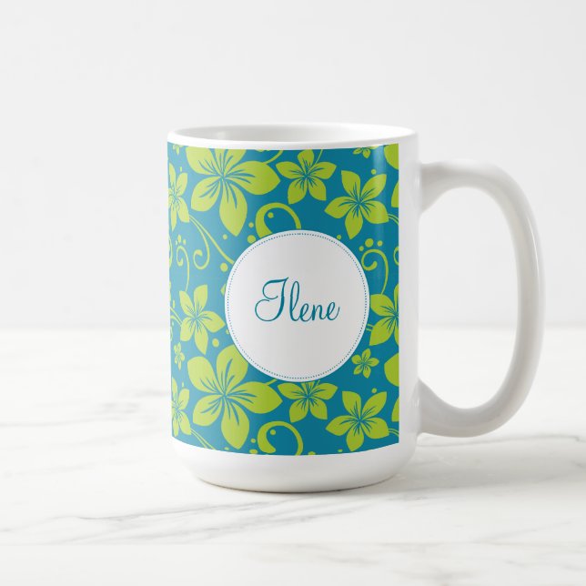 Taza De Café Flores tropicales Mug Personalizado (Derecha)