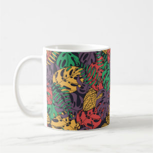 Taza De Café Flores tropicales vintage sin fisuras